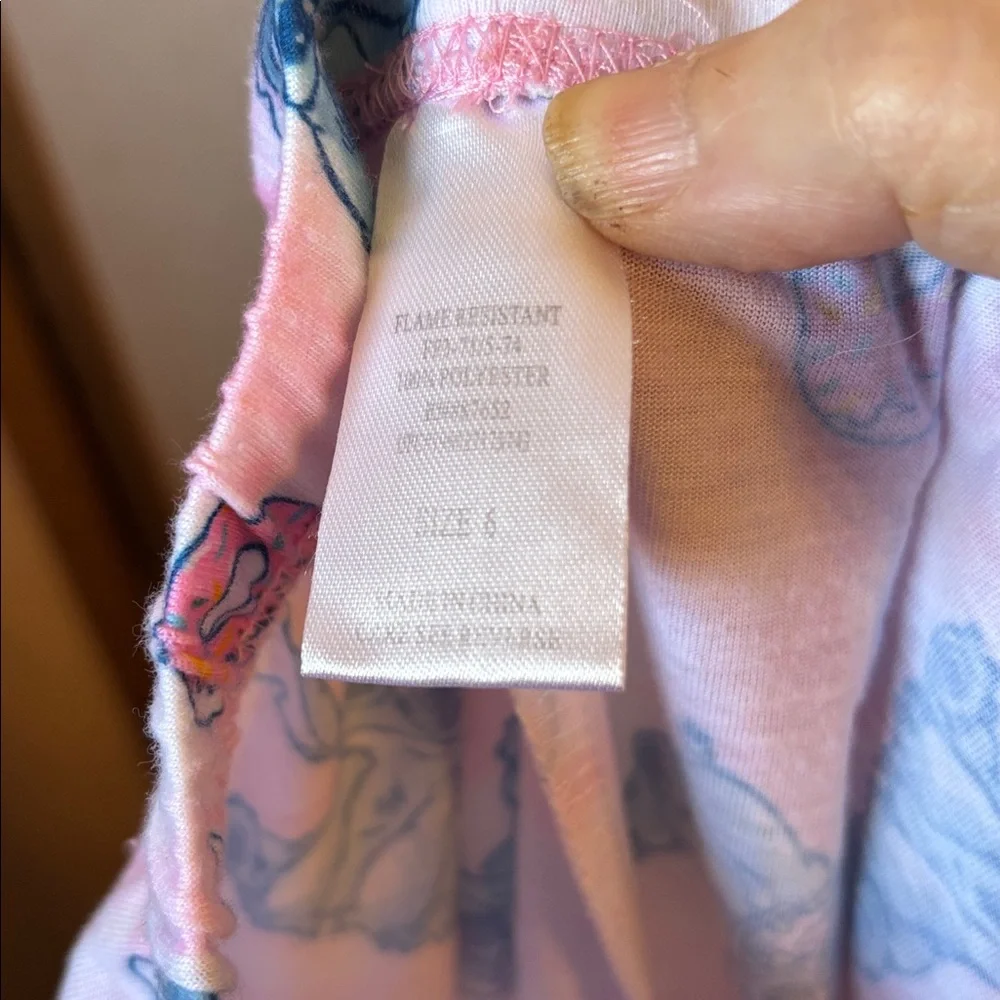 Kids Pink Jogger Style Pajama Bottoms with Blue Character Print 6